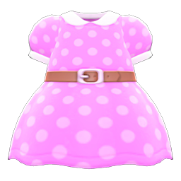 Belted Dotted Dress