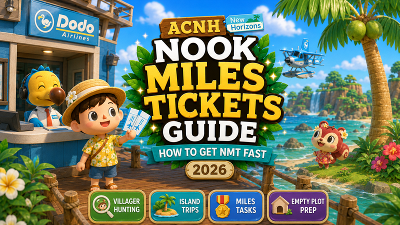 ACNH Nook Miles Tickets Guide 2026 for villager hunting and mystery islands