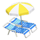 Blue x Yellow & white