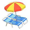 Beach Chairs With Parasol Animal Crossing New Horizons | ACNH Critter - ACNHMALL