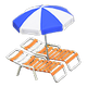 Orange x Blue & white