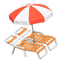 Beach Chairs With Parasol Animal Crossing New Horizons | ACNH Critter - ACNHMALL