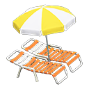Beach Chairs With Parasol Animal Crossing New Horizons | ACNH Critter - ACNHMALL