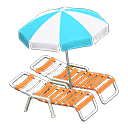 Beach Chairs With Parasol Animal Crossing New Horizons | ACNH Critter - ACNHMALL