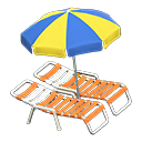 Beach Chairs With Parasol Animal Crossing New Horizons | ACNH Critter - ACNHMALL
