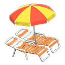 Beach Chairs With Parasol Animal Crossing New Horizons | ACNH Critter - ACNHMALL