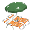 Beach Chairs With Parasol Animal Crossing New Horizons | ACNH Critter - ACNHMALL