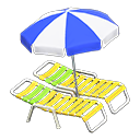 Beach Chairs With Parasol Animal Crossing New Horizons | ACNH Critter - ACNHMALL
