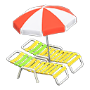 Beach Chairs With Parasol Animal Crossing New Horizons | ACNH Critter - ACNHMALL