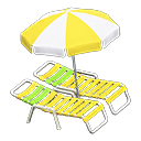 Beach Chairs With Parasol Animal Crossing New Horizons | ACNH Critter - ACNHMALL