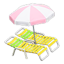 Beach Chairs With Parasol Animal Crossing New Horizons | ACNH Critter - ACNHMALL
