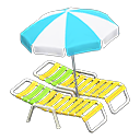 Beach Chairs With Parasol Animal Crossing New Horizons | ACNH Critter - ACNHMALL
