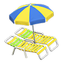 Beach Chairs With Parasol Animal Crossing New Horizons | ACNH Critter - ACNHMALL