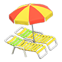 Beach Chairs With Parasol Animal Crossing New Horizons | ACNH Critter - ACNHMALL