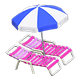 Pink x Blue & white