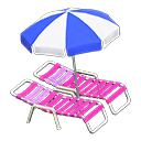 Beach Chairs With Parasol Animal Crossing New Horizons | ACNH Critter - ACNHMALL