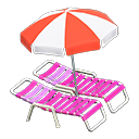 Beach Chairs With Parasol Animal Crossing New Horizons | ACNH Critter - ACNHMALL