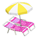 Beach Chairs With Parasol Animal Crossing New Horizons | ACNH Critter - ACNHMALL