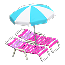Beach Chairs With Parasol Animal Crossing New Horizons | ACNH Critter - ACNHMALL