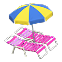 Beach Chairs With Parasol Animal Crossing New Horizons | ACNH Critter - ACNHMALL
