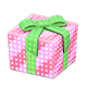 Pink with green ribbon x NA Pink with green ribbon x NA