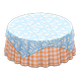 Light blue x Orange gingham