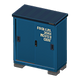 Blue x Text label