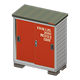 Red x Text label