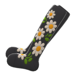 Embroidered-Flower Tights