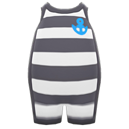 Horizontal-Striped Wet Suit