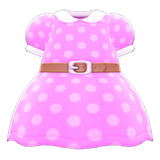 Belted Dotted Dress Animal Crossing New Horizons | ACNH Items - ACNHMALL