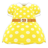 Belted Dotted Dress Animal Crossing New Horizons | ACNH Items - ACNHMALL