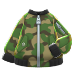 Camo Bomber-Style Jacket Animal Crossing New Horizons | ACNH Items - ACNHMALL