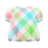 Plaid Puffed-Sleeve Shirt Animal Crossing New Horizons | ACNH Items - ACNHMALL