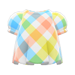 Plaid Puffed-Sleeve Shirt