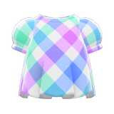 Plaid Puffed-Sleeve Shirt Animal Crossing New Horizons | ACNH Items - ACNHMALL