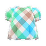 Plaid Puffed-Sleeve Shirt Animal Crossing New Horizons | ACNH Items - ACNHMALL
